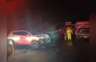 Colisão frontal entre carro e van da saúde deixa três feridos em PG