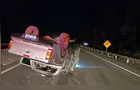 Picape capota na BR-376, em Tibagi, e criança fica ferida