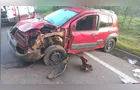Colisão lateral deixa ferido na PR 340, em Telêmaco Borba