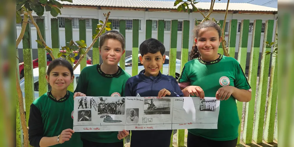 Desenhos e frases foram momento culminante do aprendizado em sala