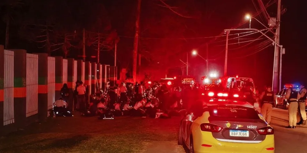 Alunos realizavam a marcha anual