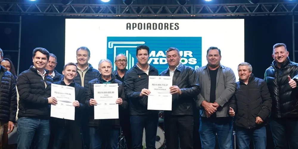 Lideranças do Estado anunciaram R$ 43,9 milhões para futuros projetos de asfalto em Prudentópolis.