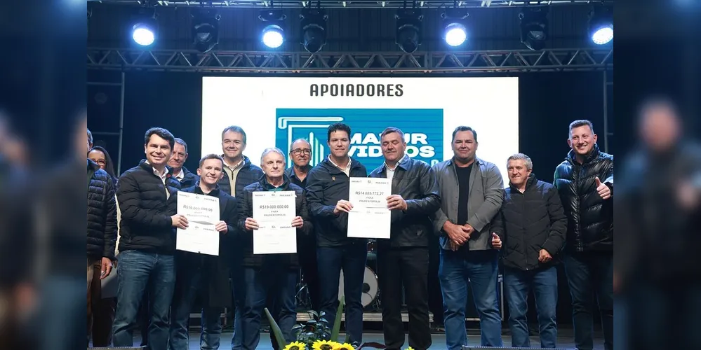 Lideranças do Estado anunciaram R$ 43,9 milhões para futuros projetos de asfalto em Prudentópolis.