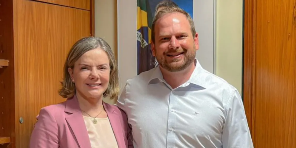 Gleisi Hoffmann e Guilherme Mazer