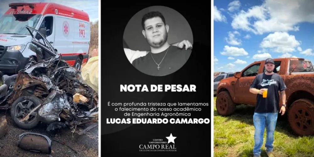 Lucas Camargo (ao centro) e Henrique Ferreira estava em uma picape