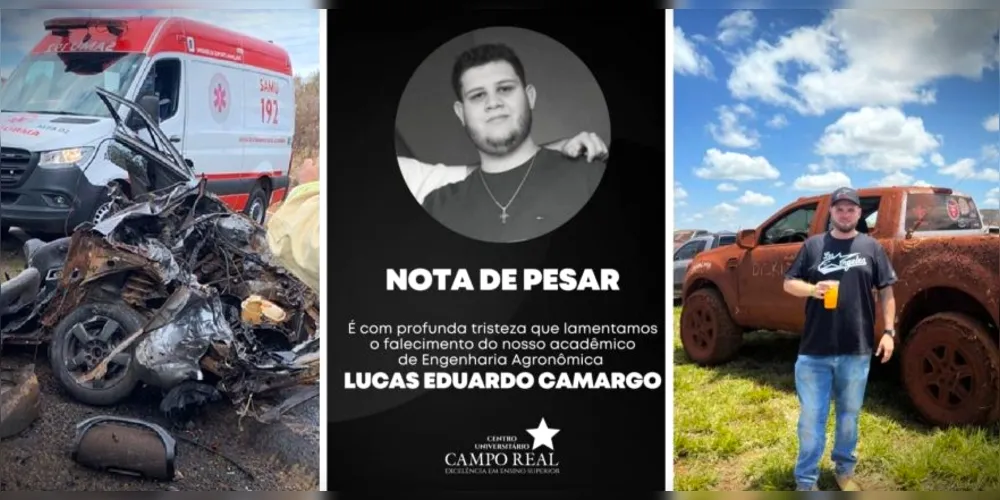 Lucas Camargo (ao centro) e Henrique Ferreira estava em uma picape