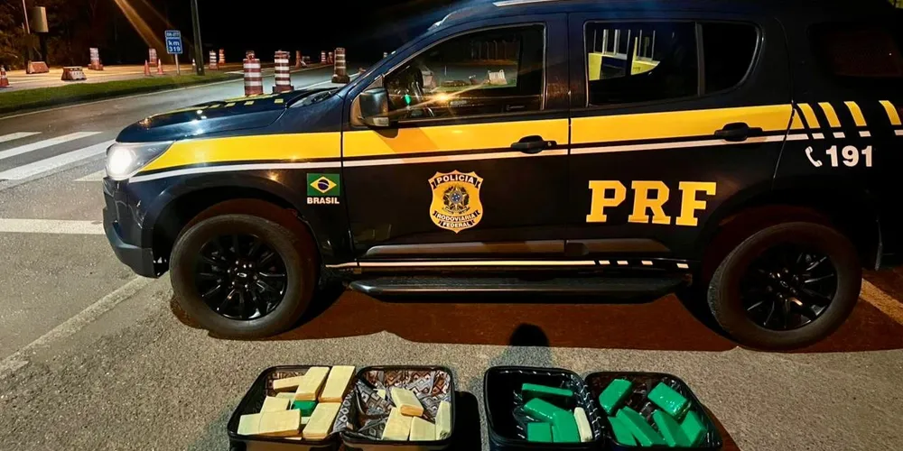 As malas com drogas foram apreendias e responsável foi preso