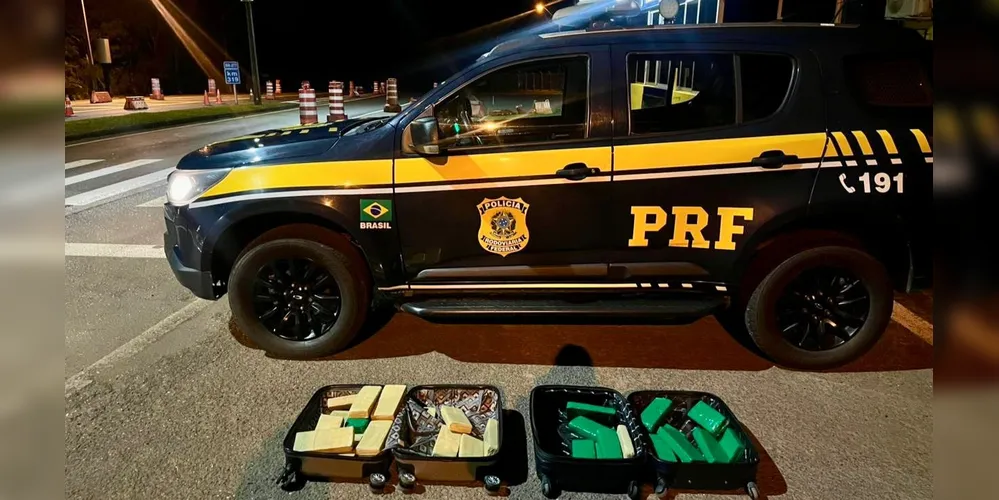 As malas com drogas foram apreendias e responsável foi preso