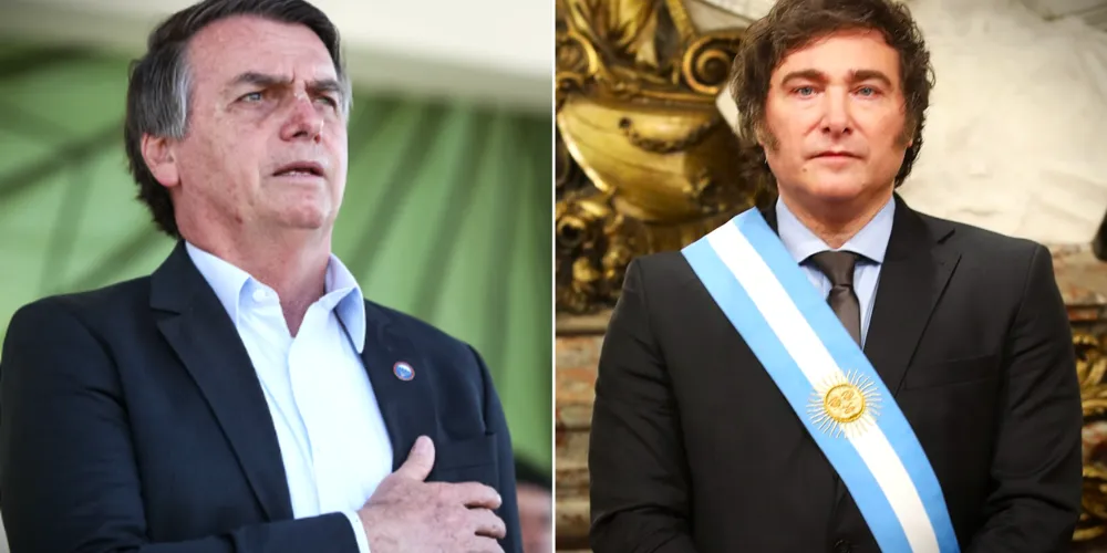 Jair Bolsonaro e Javier Milei, presidente da Argentina