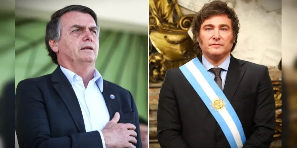 Jair Bolsonaro e Javier Milei, presidente da Argentina