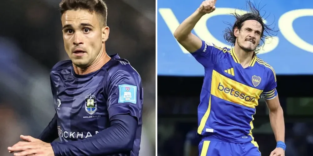 O espanhol Garriga e Edinson Cavani, que estreia como titular no Mundial de Clubes