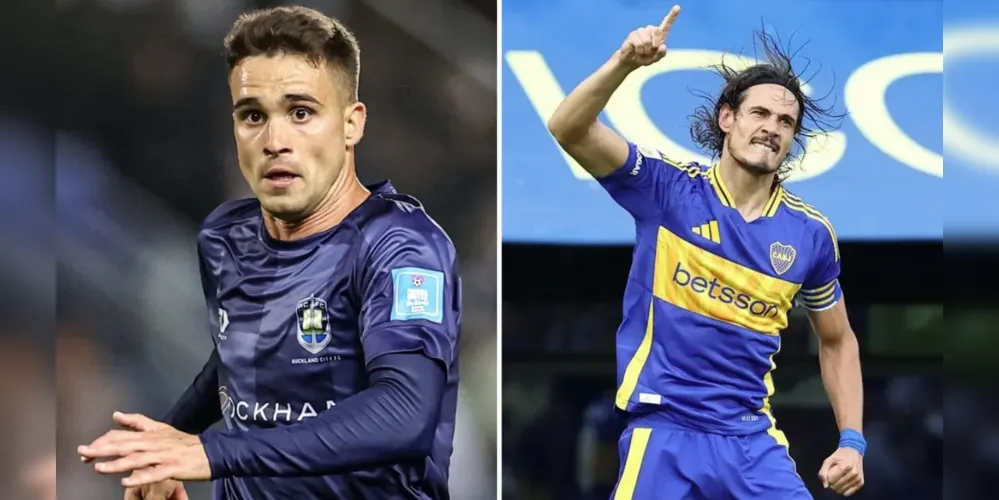 O espanhol Garriga e Edinson Cavani, que estreia como titular no Mundial de Clubes