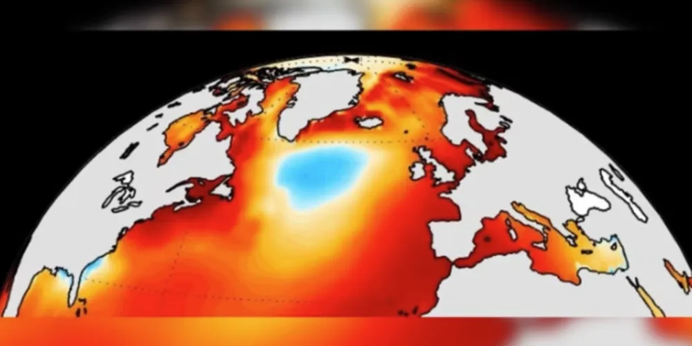 Uma misteriosa massa de água, localizada ao sul da Groenlândia, tem indo contra a maré e esfriando