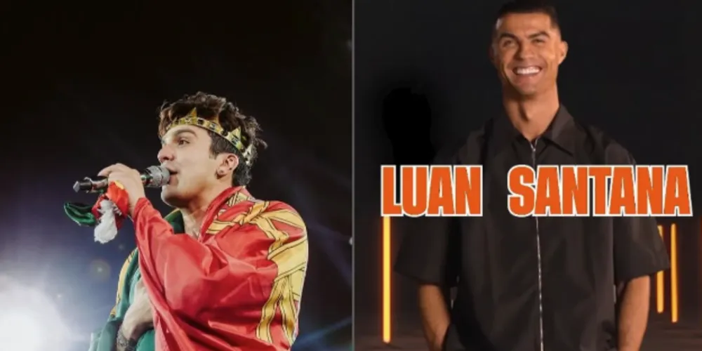 Luan santana e Cristiano Ronaldo fizeram uma publicação em 'colab' no Instagram