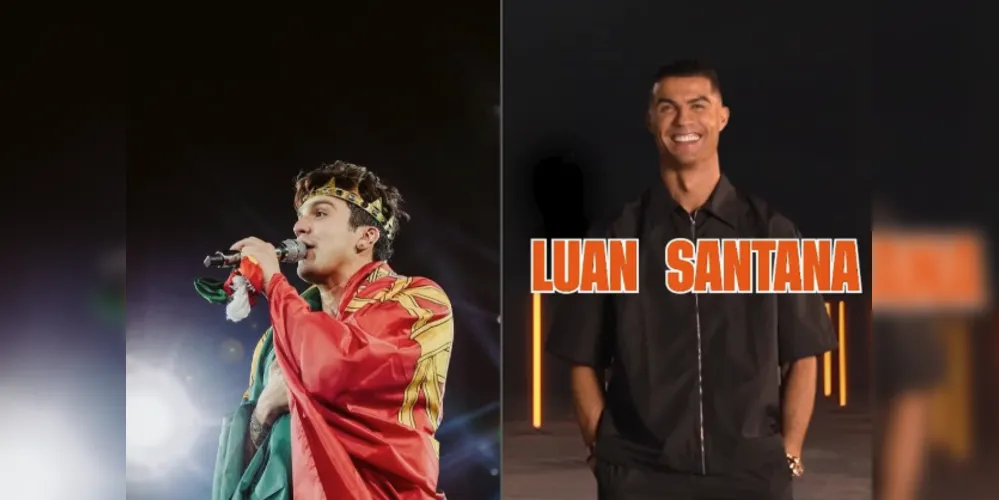 Luan santana e Cristiano Ronaldo fizeram uma publicação em 'colab' no Instagram