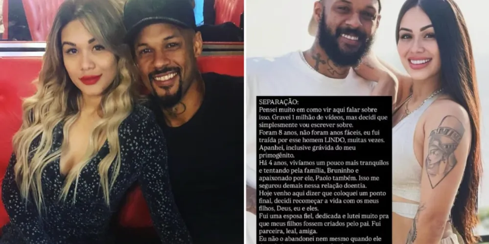 Andressa Marinho e Bruno Silva foram casados por 8 anos