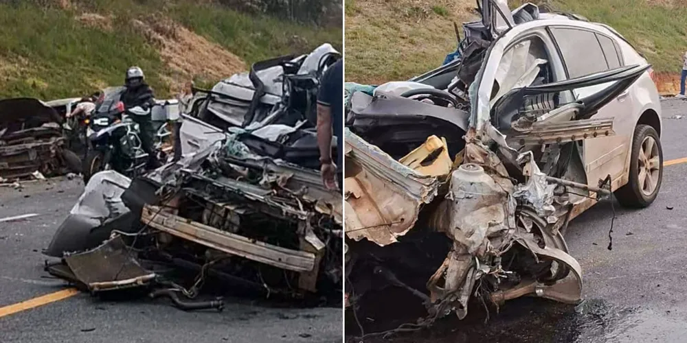 Um dos motoristas foi socorrido pelo resgate aéreo