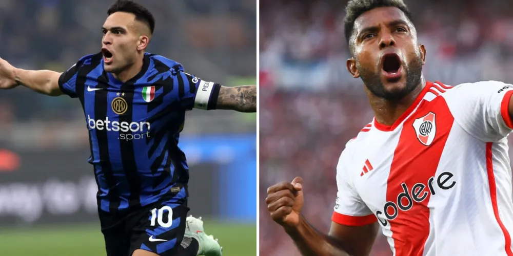 Lautaro Martínez e Miguel Borja, centroavantes da Inter de Milão e River Plate