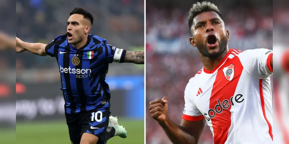 Lautaro Martínez e Miguel Borja, centroavantes da Inter de Milão e River Plate