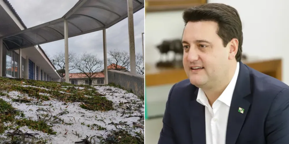 Ratinho Júnior compartilhou nota de apoio à Castro após tempestade de granizo.