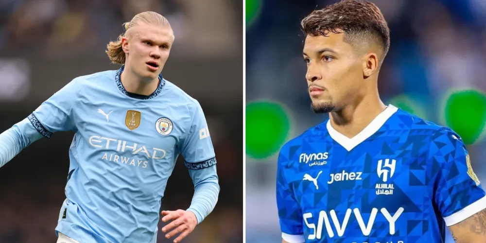 Erling Haaland e Marcos Leonardo, centroavantes titulares para a partida de hoje