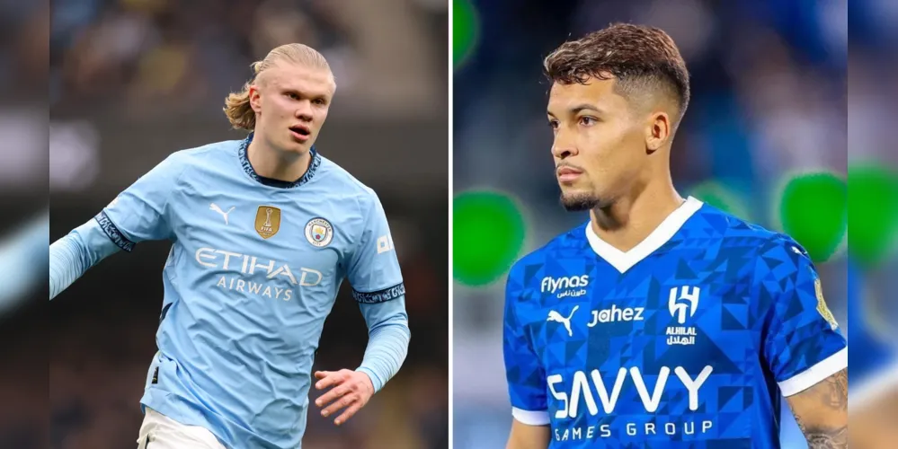 Erling Haaland e Marcos Leonardo, centroavantes titulares para a partida de hoje