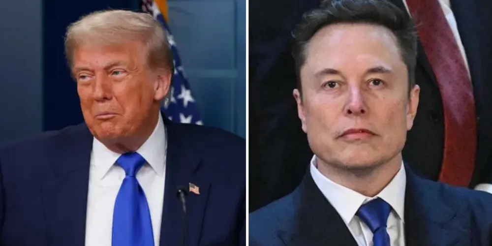 Presidente dos Estados Unidos Donald Trump e o empresário Elon Musk