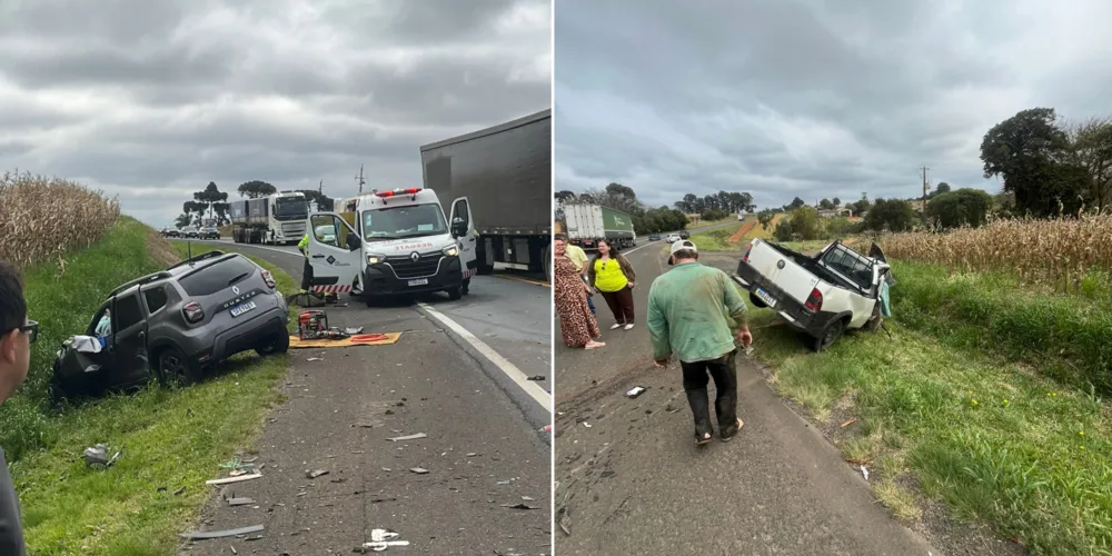 Ambos os veículos permaneceram às margens da via