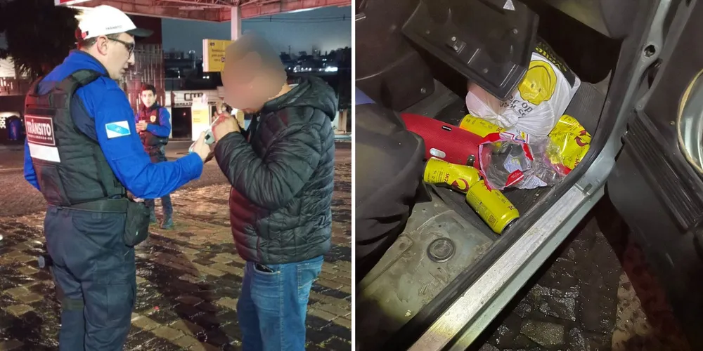 Havia várias latas de cervejas vazias no carro