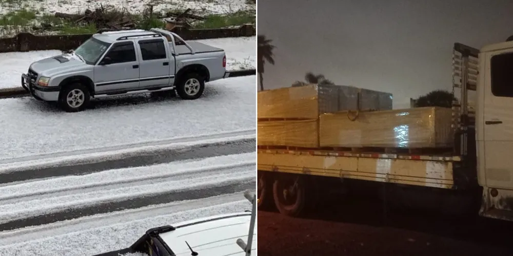 Telhas sendo entregues após tempestade de granizo