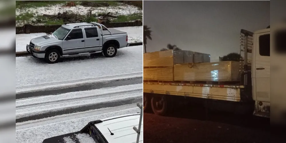 Telhas sendo entregues após tempestade de granizo