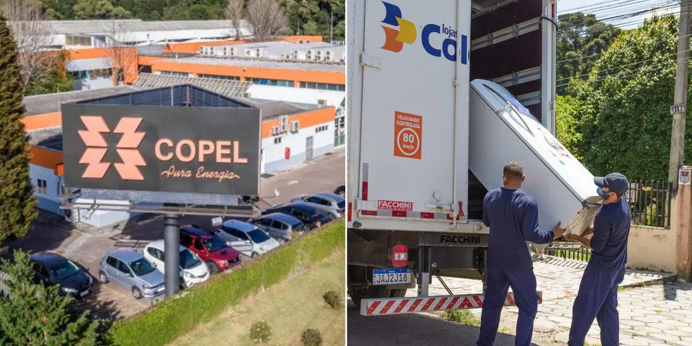 Geladeira sendo trocada em projeto "Trocou, Economizou" da Copel.