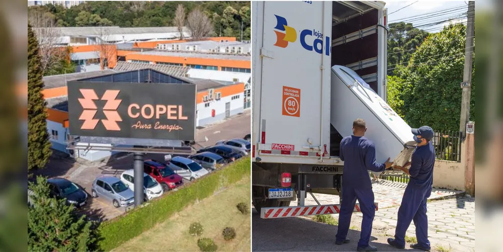Geladeira sendo trocada em projeto "Trocou, Economizou" da Copel.