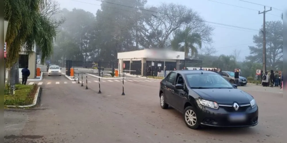 Fachada da fábrica de explosivos em Quatro Barras, região metropolitana de Curitiba