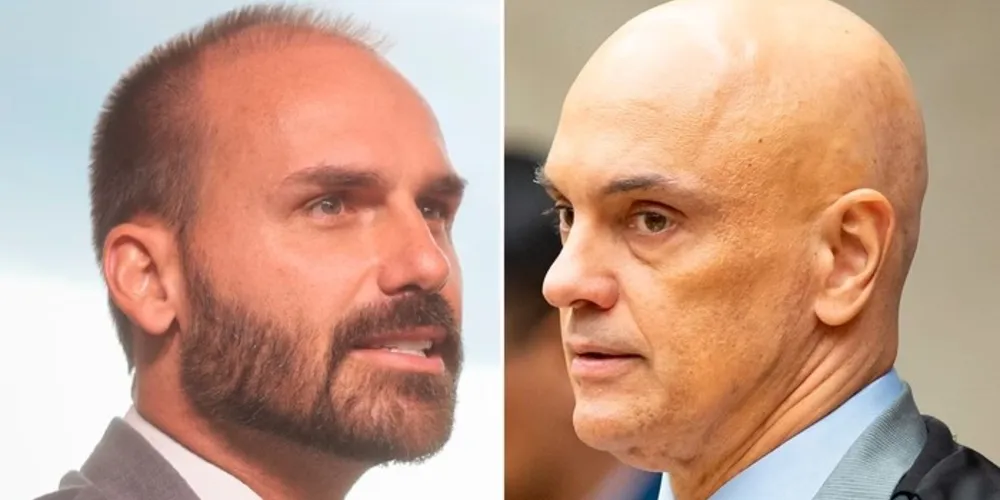 Eduardo Bolsonaro e Alexandre de Moraes, ministro do STF
