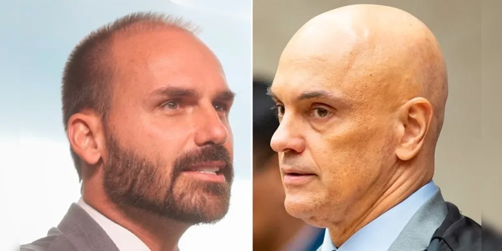 Eduardo Bolsonaro e Alexandre de Moraes, ministro do STF