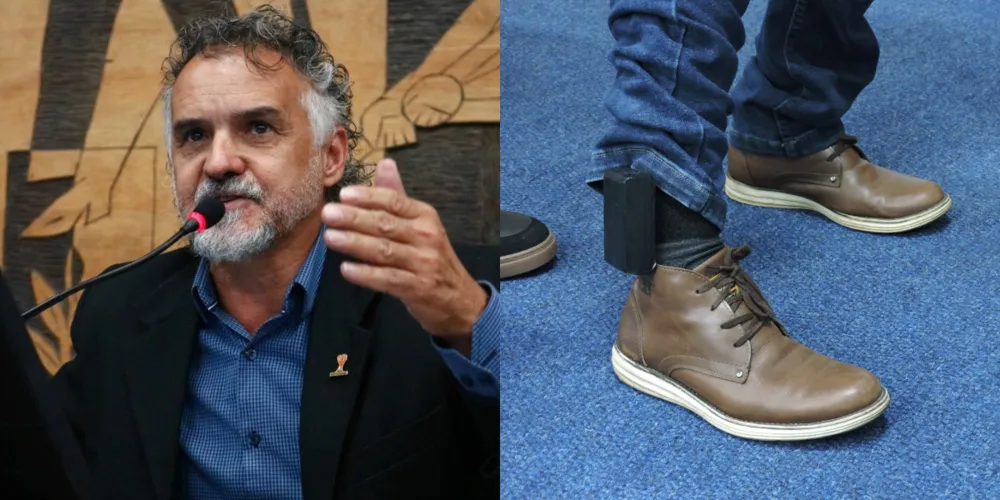 O objeto foi feito com carteira de cigarro, fita isolante e velcro