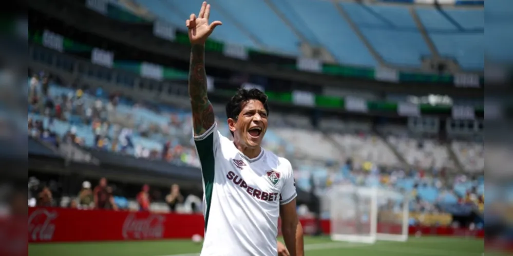 Germán Cano comemora o primeiro gol da partida