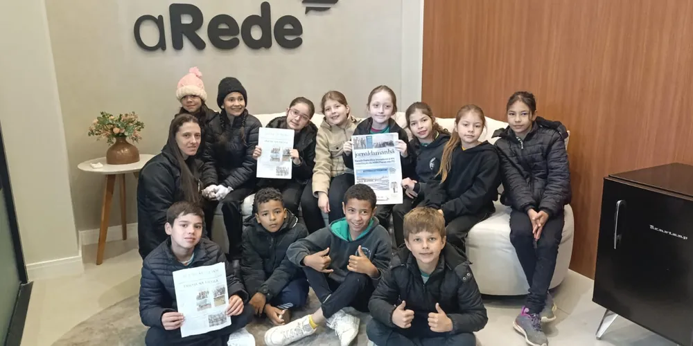 A visita à sede do Grupo aRede coroou todo o esforço e trabalho dos alunos com o projeto