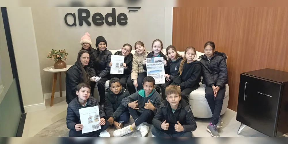 A visita à sede do Grupo aRede coroou todo o esforço e trabalho dos alunos com o projeto