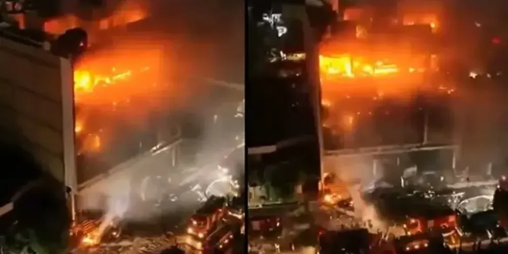 Imagem ilustrativa da imagem Explosão em shopping provoca incêndio e deixa ao menos 60 mortos e feridos
