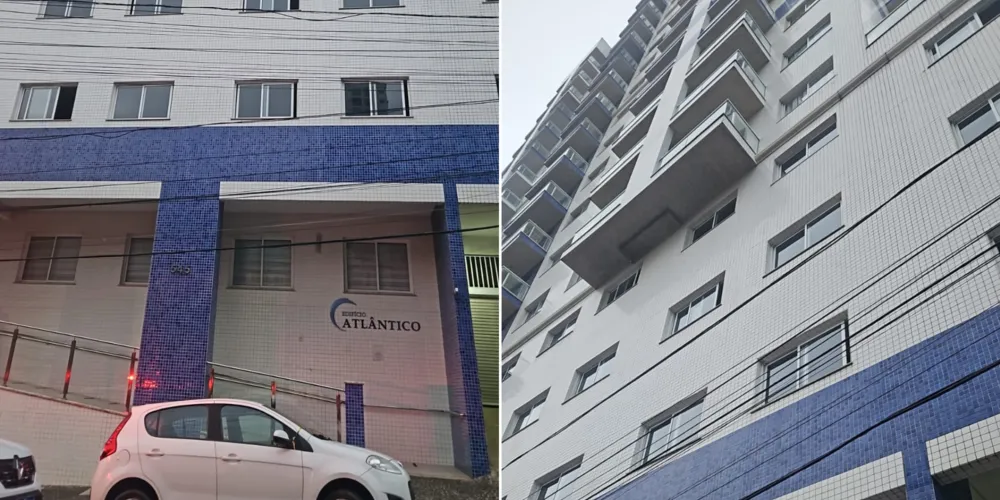 Automóvel estacionado em frente ao edifício onde jovem sofreu a queda