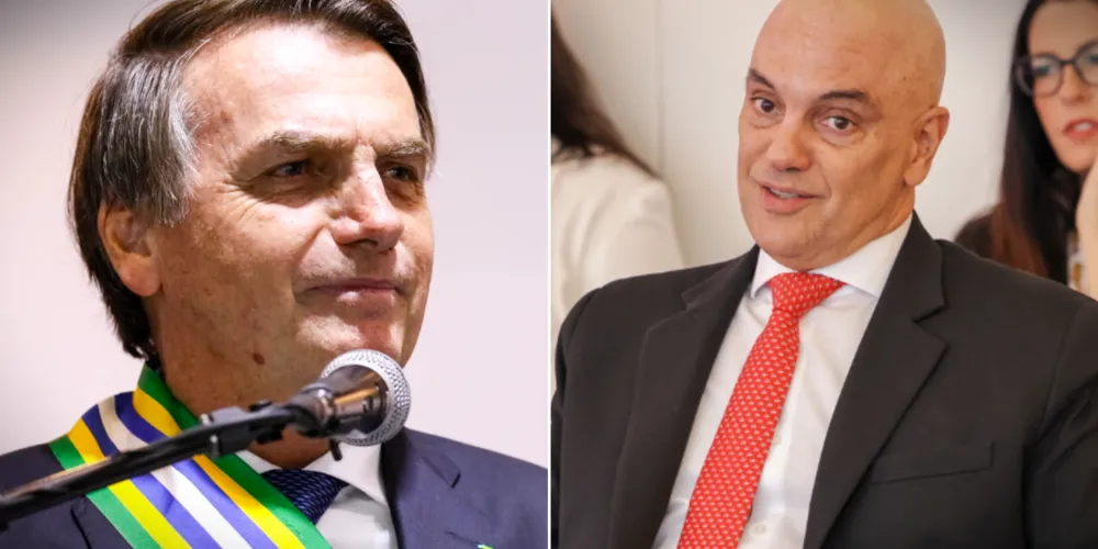 Jair Bolsonaro e o ministro Alexandre de Moraes