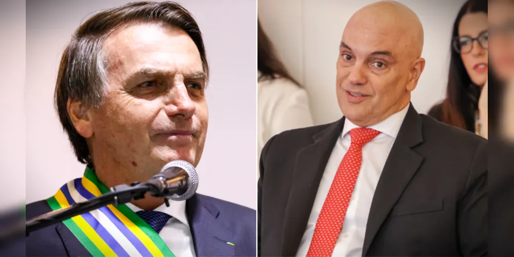 Jair Bolsonaro e o ministro Alexandre de Moraes