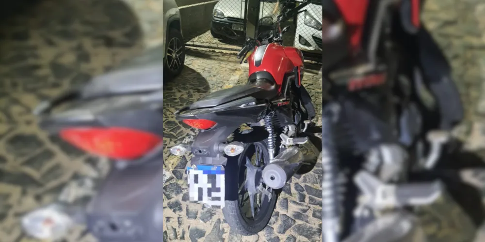 Motocicleta foi apreendida