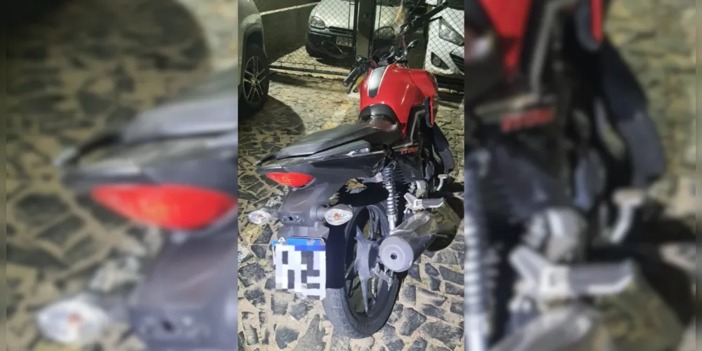 Motocicleta foi apreendida