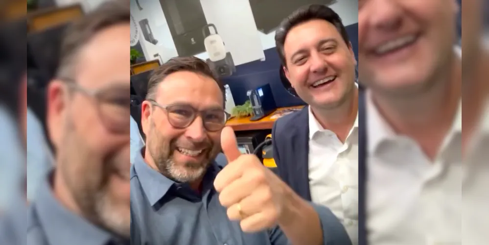 Marcio Pauliki e Ratinho Junior, governador do Paraná