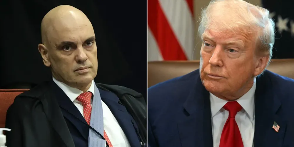 Alexandre de Moraes e o presidente dos Estados Unidos, Donald Trump