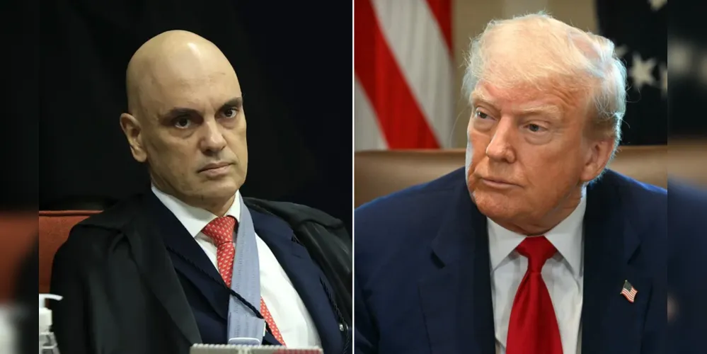 Alexandre de Moraes e o presidente dos Estados Unidos, Donald Trump