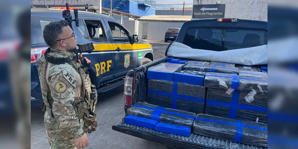 A droga foi apreendida e o suspeito encaminhado para a Delegacia da Polícia Civil de Goioerê (PR)